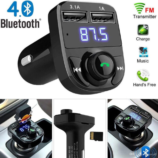 Car Wireless Bluetooth FM Transmitter Kit USB Fast Charger Adapter Mp3 Player